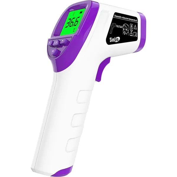 Termometru digital cu infrarosu SIMBIO, alb-mov