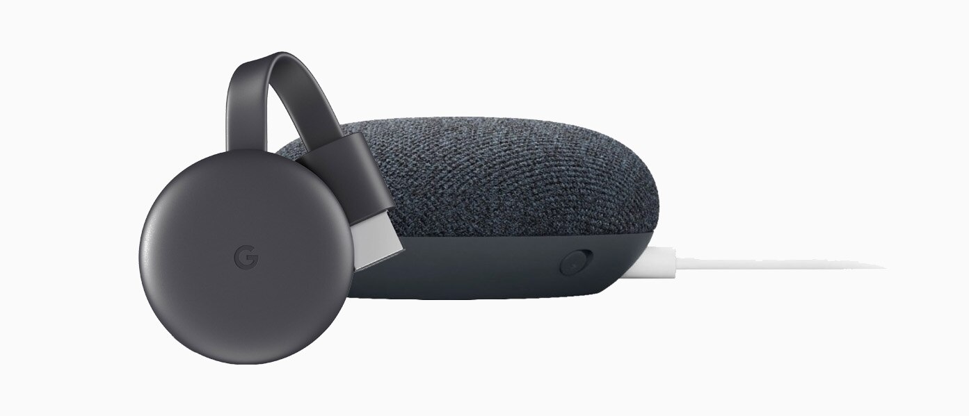 Bundle Google Chromecast 3 + Google Nest mini generatia 2, negru