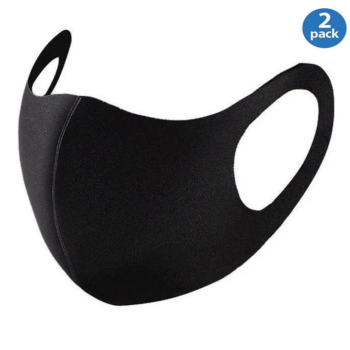 ThinkDo 2 db kerékpáros maszk, pamut, fekete