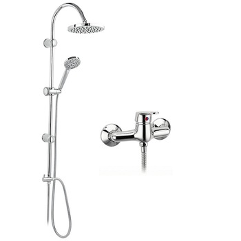 Coloana de Dus Ferro Rondo dus fix si para dus mobila si baterie dus Smile, crom Coloana de Dus Ferro Rondo dus fix si para dus mobila si baterie dus Smile, crom