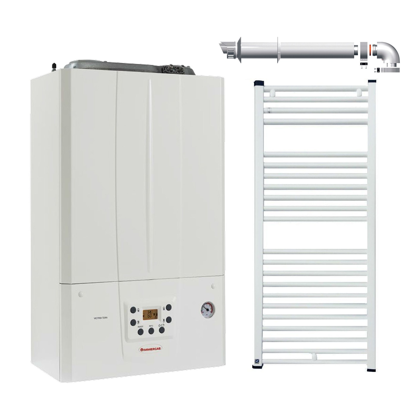 Centrala termica in condensare TERA 24, kit evacuare inclus radiator baie Fornello 500x800 - eMAG.ro