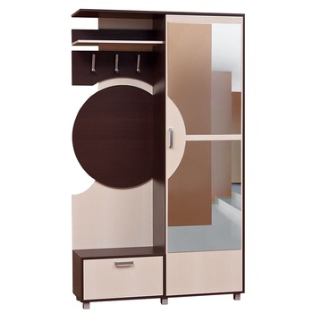 Cuier FIONA, 121x39x209cm, Wenge/Mesteacan Cuier FIONA, 121x39x209cm, Wenge/Mesteacan