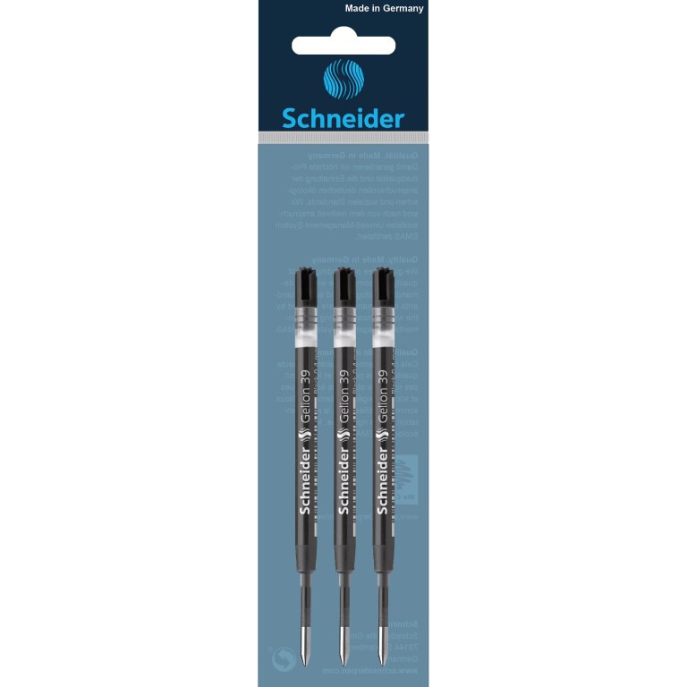 Set 3 bucati Mina Schneider Gelion M, 0.4 mm, negru