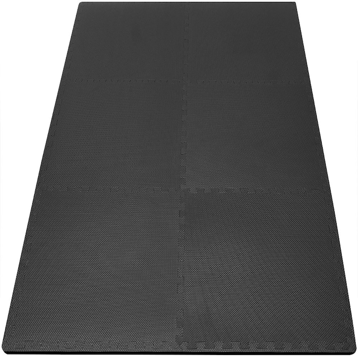 Deuba Padlóvédő Szőnyeg, 6 darab, fekete, 183,5 x 123,5 cm