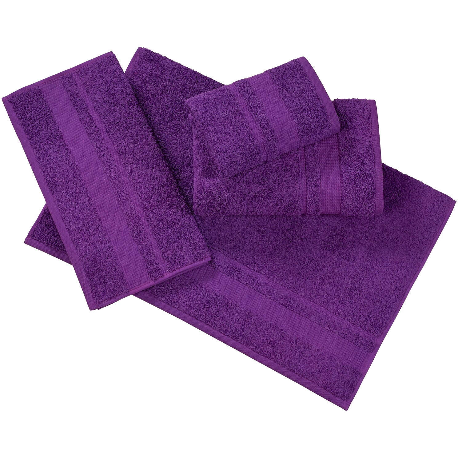 Set 4 prosoape Kring Maya, 480 gsm, 100% fibre bambus, 2*50x90 si 2*70x140 cm, Mov