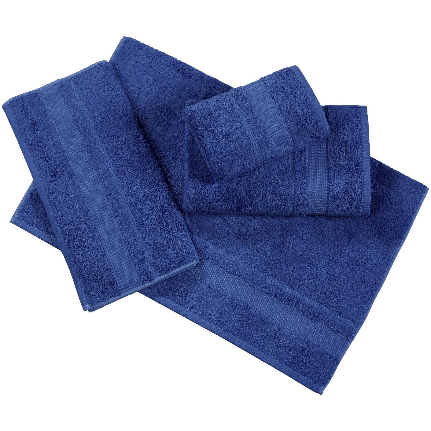 Set 4 prosoape Kring Maya, 480 gsm, 100% fibre bambus, 2*50x90 si 2*70x140 cm, Albastru