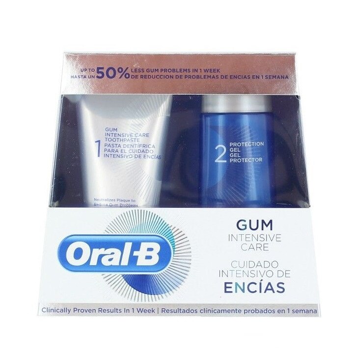 Pachet de Ingrijire, Pasta de dinti Gum Intensive Care 85ml si Gel de protectie 63 ml, Oral B