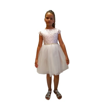 Rochie Alba de ocazie cu fundita detasabila PTK Rochie Alba de ocazie cu fundita detasabila PTK