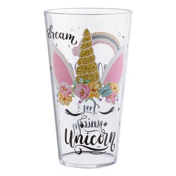 Pahar din plastic, Zola, model cu unicorn, 600ml Pahar din plastic, Zola, model cu unicorn, 600ml