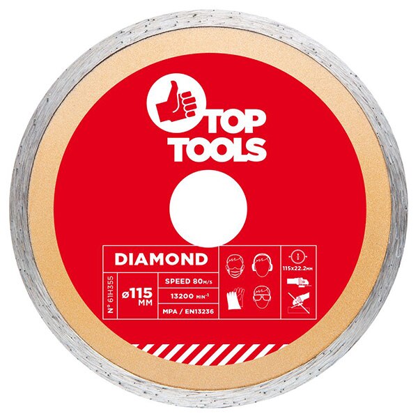 Disc diamantat continuu, 115mm x 22.2mm, 61H355, TOP TOOLS