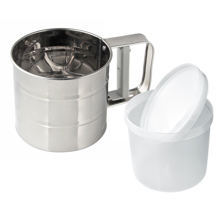 Sita pentru faina cu recipient, Dr. Oetker, inox