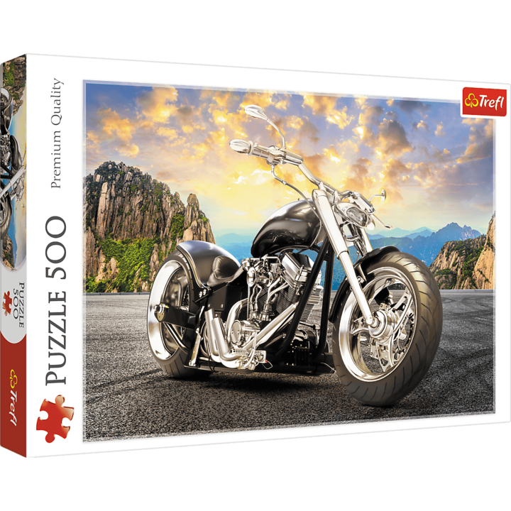 Puzzle Trefl - Motocicleta neagra, 500 piese