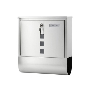 Cutie Postala din otel pentru Exterior, cu Cheie, Argintiu Cutie Postala din otel pentru Exterior, cu Cheie, Argintiu