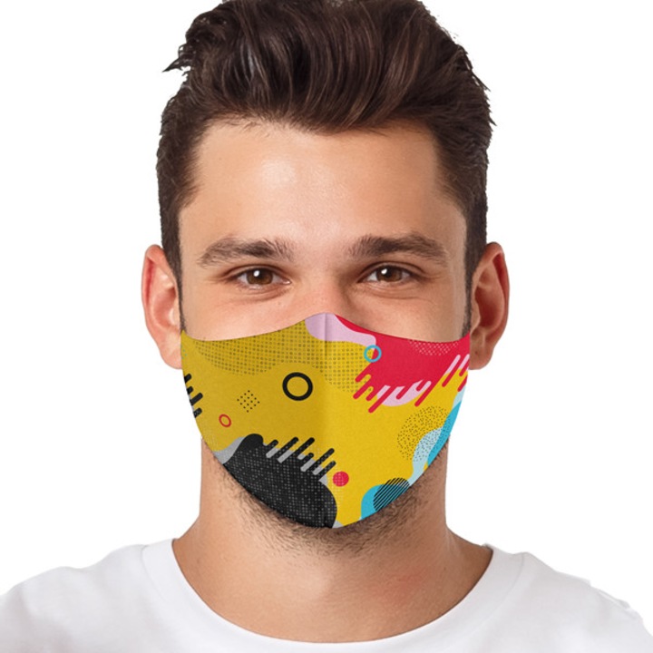 Masca vesela reutilizabila din textil pentru Barbati , model "Abstract Shapes" Multicolor