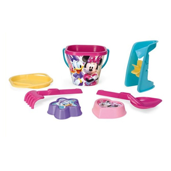 Set jucarii nisip, Wader, Cu galeata, Minnie Mouse
