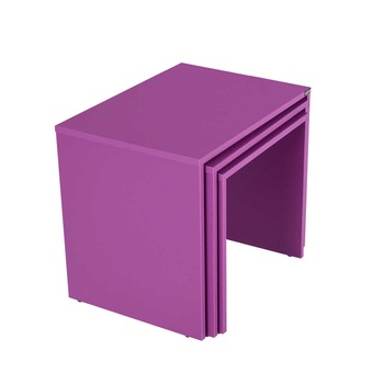 Set 3 Masute Cafea Zigon Adore, Mov, 55x47x40 Cm Set 3 Masute Cafea Zigon Adore, Mov, 55x47x40 Cm