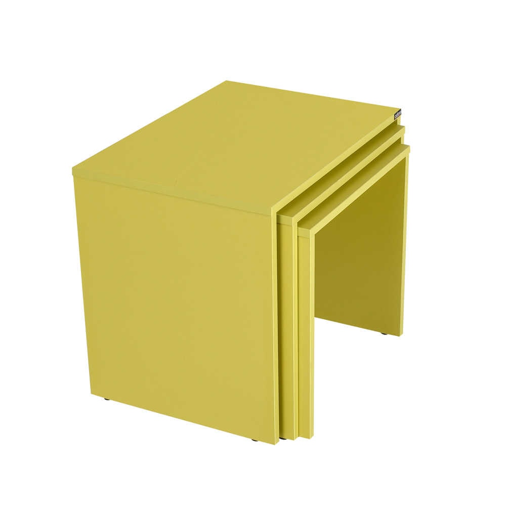 Set 3 Masute Cafea Zigon Adore, Verde, 55x47x40 Cm