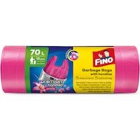 Saci menajeri Fino premium, colorati&parfumati, cu manere, 70l, 15 buc