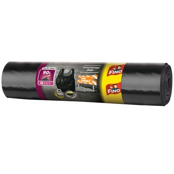 Saci menajeri pentru constructii Fino, cu manere 90l, 10 buc Saci menajeri pentru constructii Fino, cu manere 90l, 10 buc