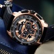 Ceas barbatesc casual Megir M102, analog, cronograf, data