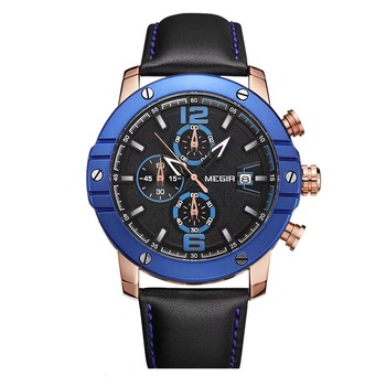 Ceas barbatesc casual Megir M104, analog, cronograf, data Ceas barbatesc casual Megir M104, analog, cronograf, data