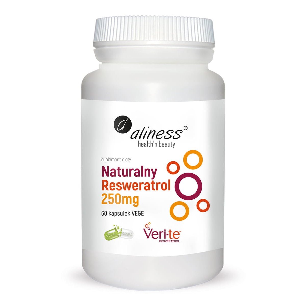 Supliment alimentar, Aliness Natural Resveratrol Veri-Te 250mg 60 Capsule