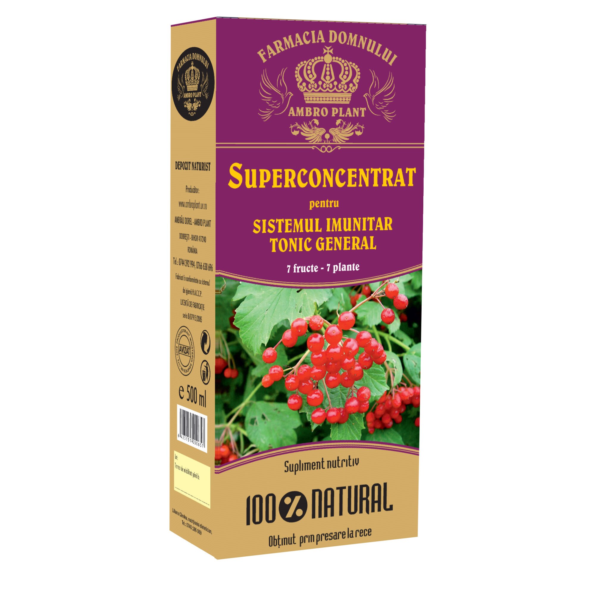 Superconcentrat pentru sistemul imunitar, tonic general, Ambro plant, 200 ml