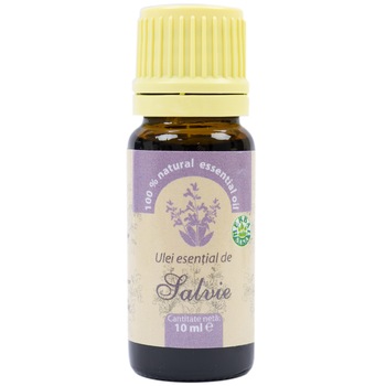 Ulei esential de Salvie (Salvia officinalis), 100% pur fara adaos, 10 ml Ulei esential de Salvie (Salvia officinalis), 100% pur fara adaos, 10 ml