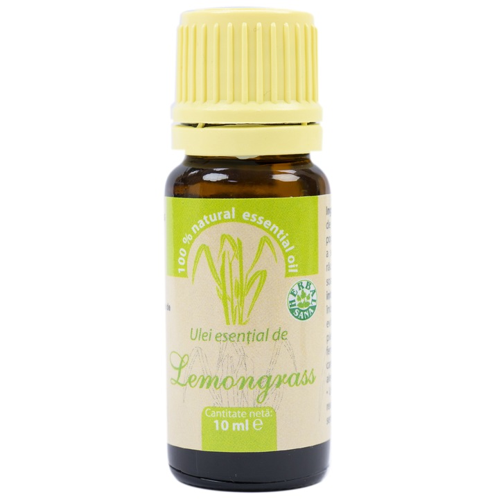 Ulei esential de Lemongrass (Cymbopogon flexuosus) 100% pur fara adaos, 10 ml