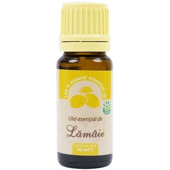 Ulei esential de Lamaie (Citrus limon L.) 100 % pur fara adaos, 10 ml Ulei esential de Lamaie (Citrus limon L.) 100 % pur fara adaos, 10 ml