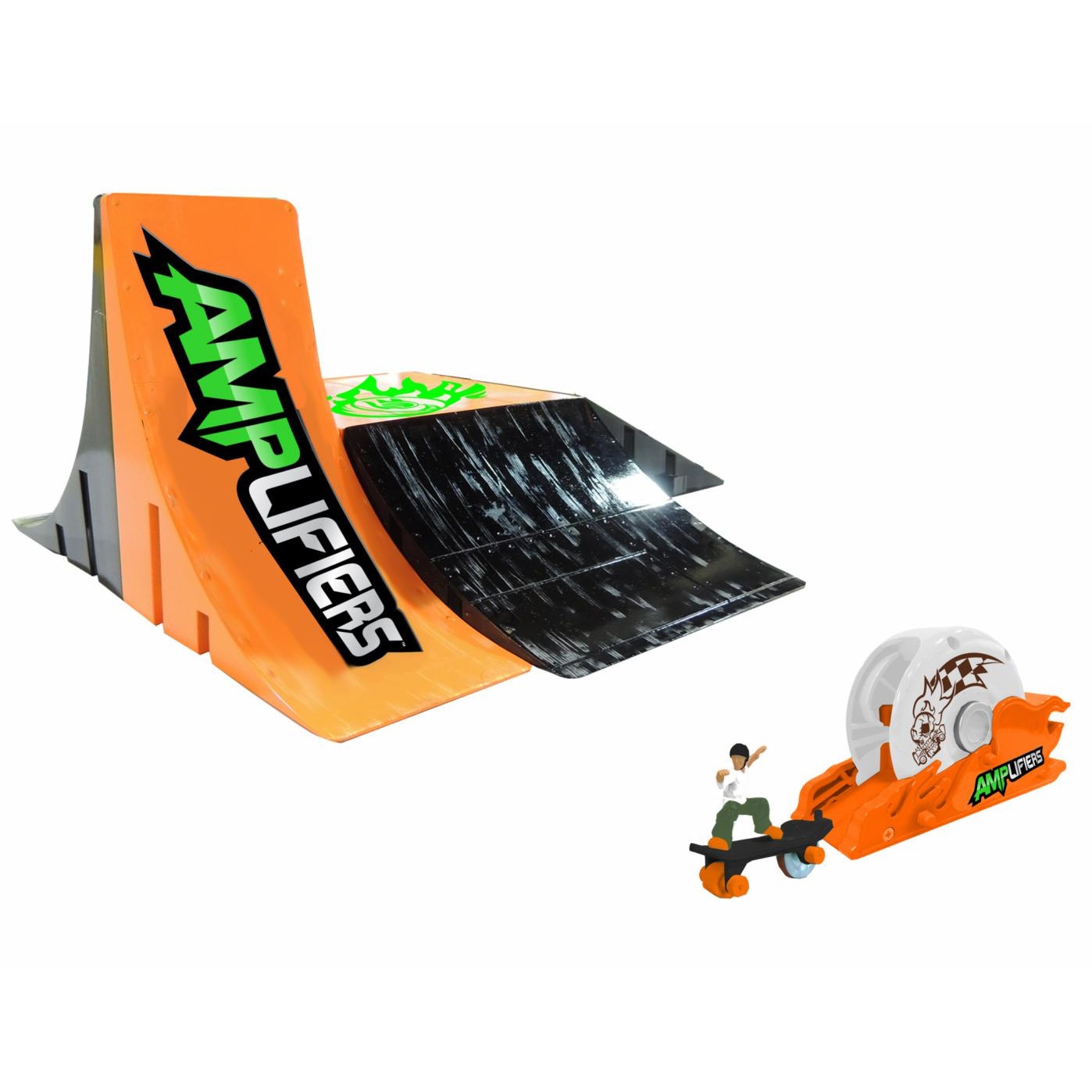 Set masinuta cu lansator, skateboard + skate park