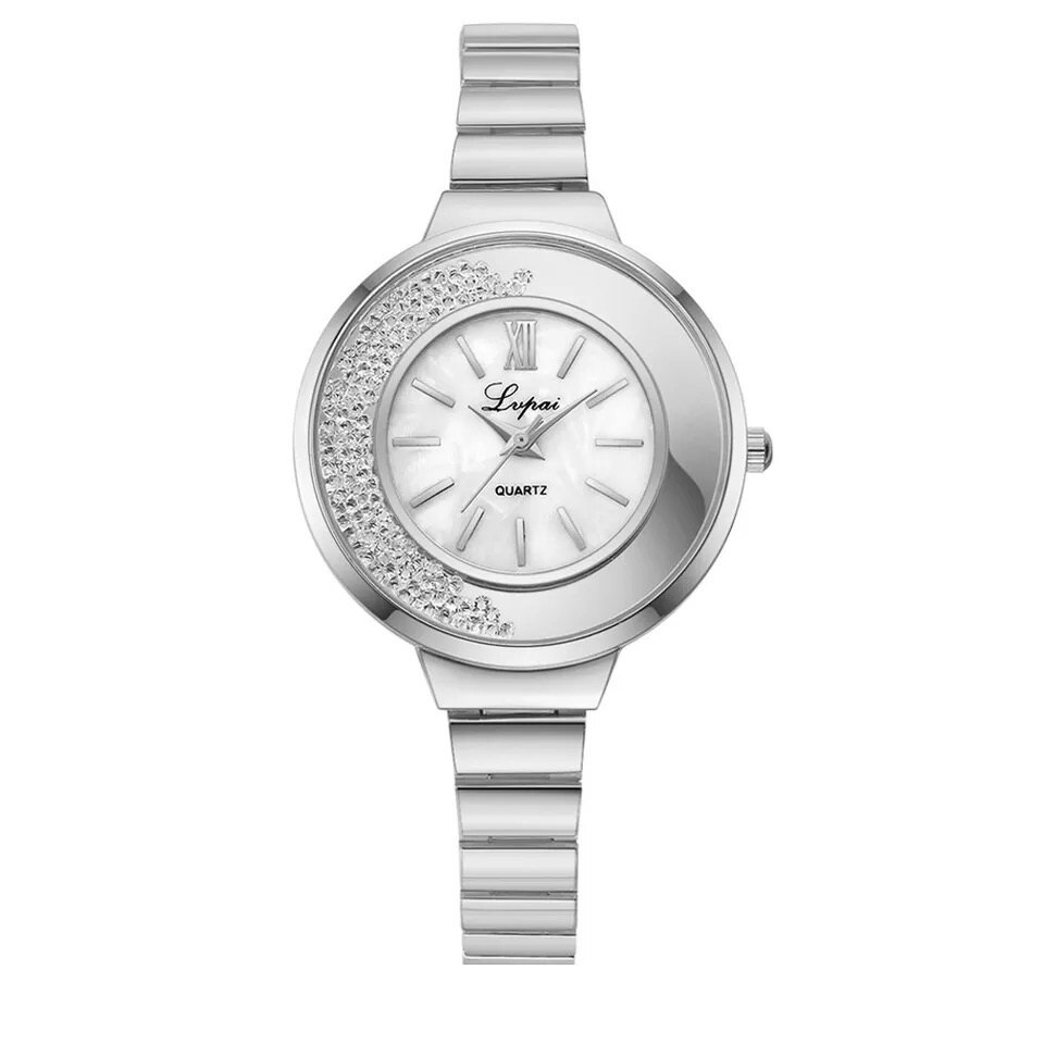 Ceas dama elegant casual Quartz Evora, argintiu, curea metal