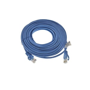 Cablu UTP, Lanberg 40458, cat.5e, mufat 2xRJ45, lungime 15m, AWG 26, 100 MHz, de legatura retea, ethernet, albastru