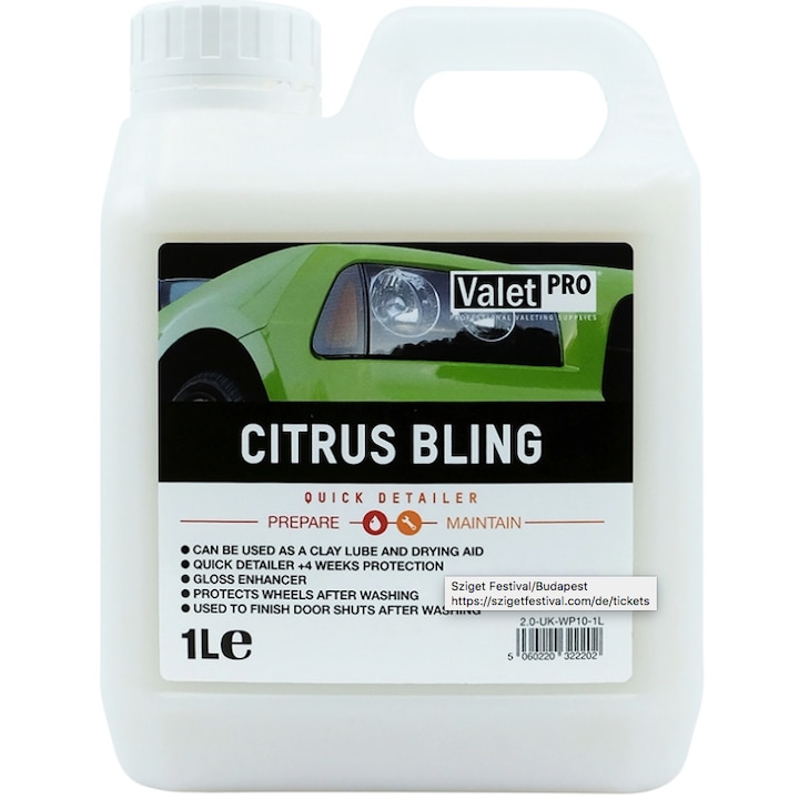 Разтвор Valet Pro за почистване и защита на боя, стъкло и пластмаса Citrus Bling, 1 л