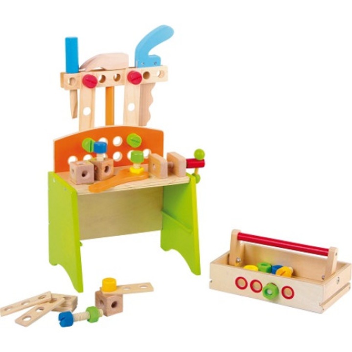 Set de activitati din lemn Atelierul de lucru Multicolor