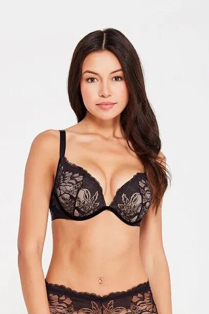 Sutien, Wolford, Negru/Bej, 75A