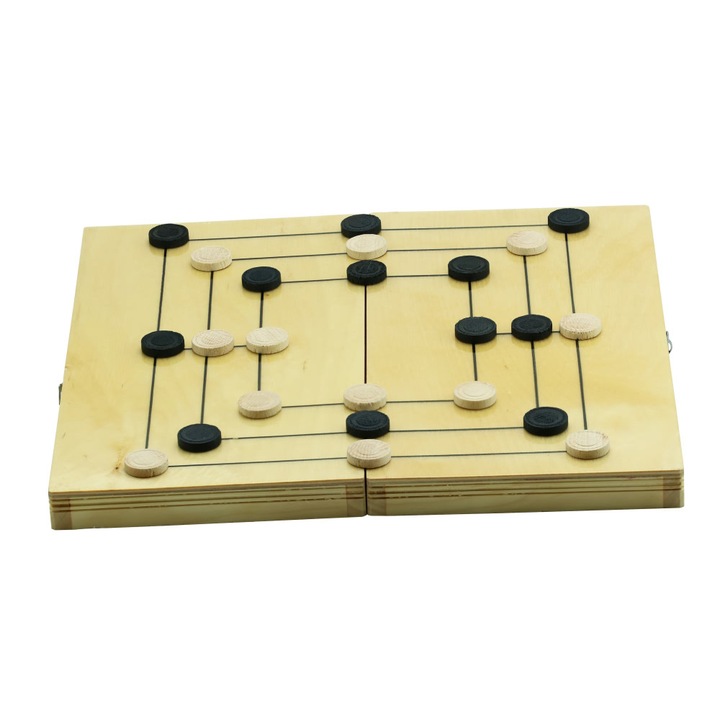 Joc Moara si Table OnemisFlot, lemn, 32 x 32 cm