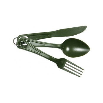 Set de tacamuri ultra usor, format din lingura, furculita si cutit, material ABS, 29 g Set de tacamuri ultra usor, format din lingura, furculita si cutit, material ABS, 29 g