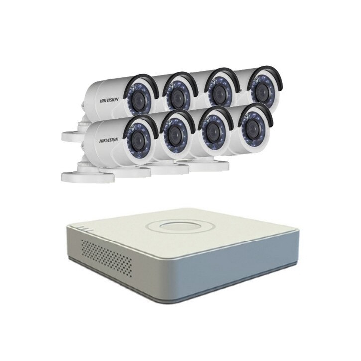KIT complet 8 camere de supraveghere, exterior/interior hikvision