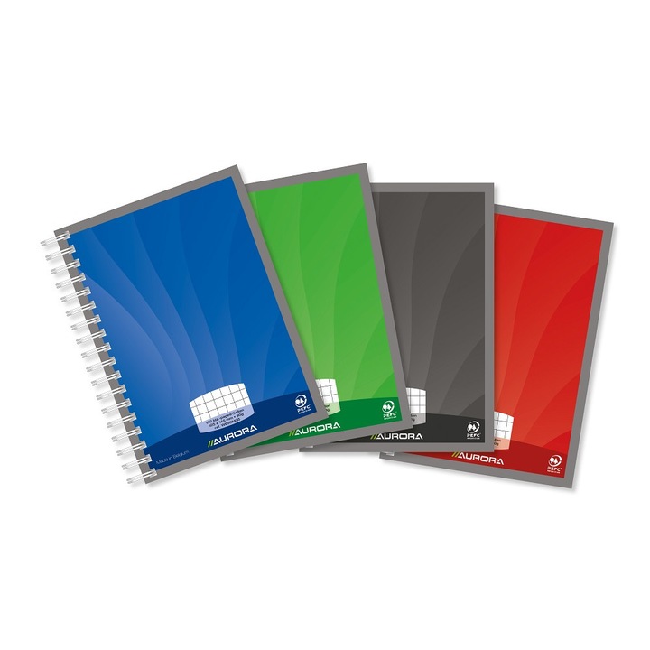 Spirálfüzetek, A6, 50 lapos - 90g/mp, fényes kartonborító, Aurora Mano - Matematika