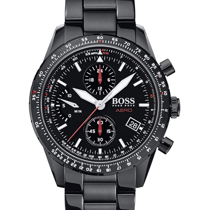Ceas barbatesc Hugo Boss 1513771, Quartz, 44mm, 20ATM, Negru