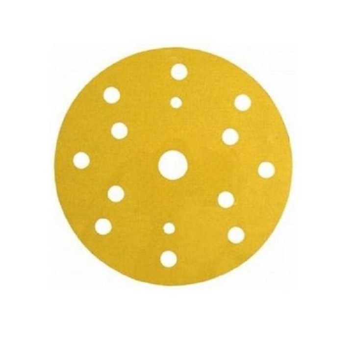 DEERFOS CA331 25 db/készlet csiszolókorong átmérő 150 mm 15 lyukkal szemcsefinomság 180, tépőzáras (velcro)