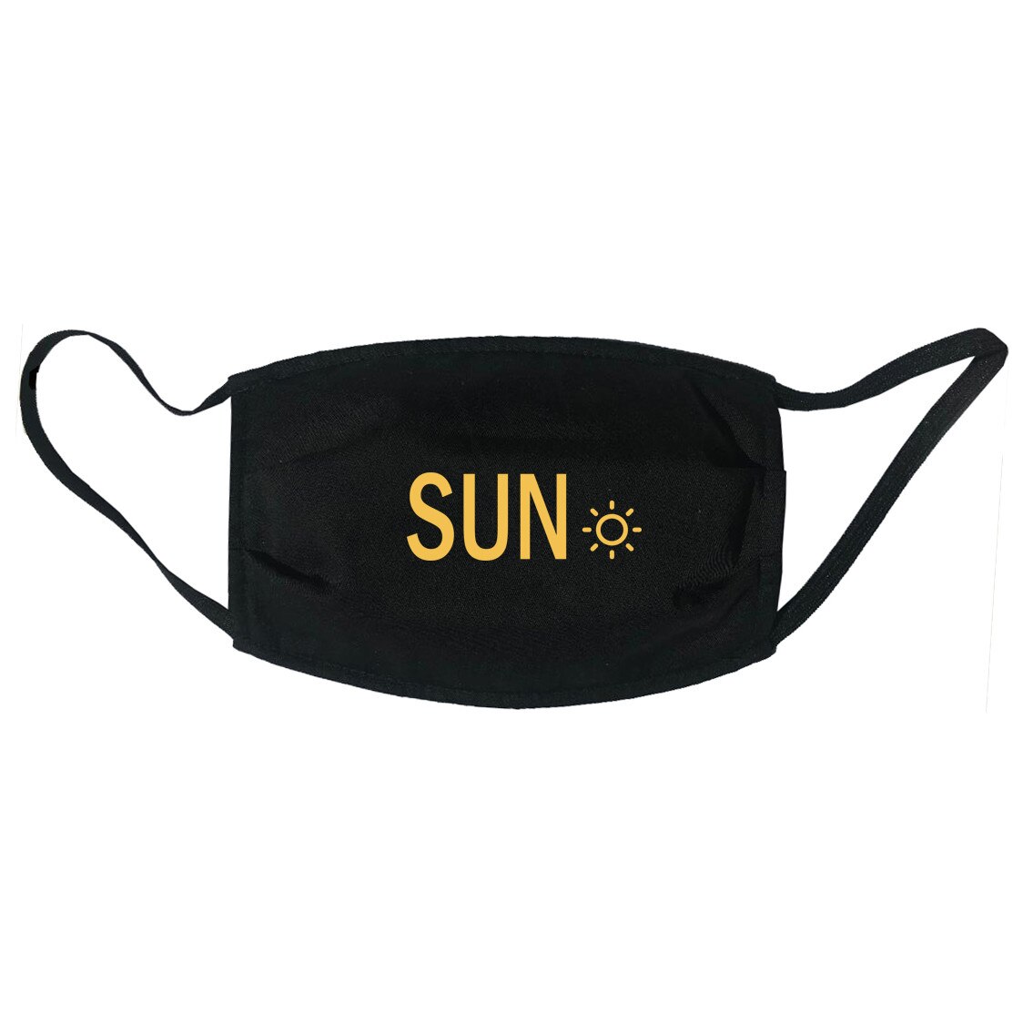 Masca personalizata reutilizabila, din material textil, cu imprimeu ”Sun” , neagra