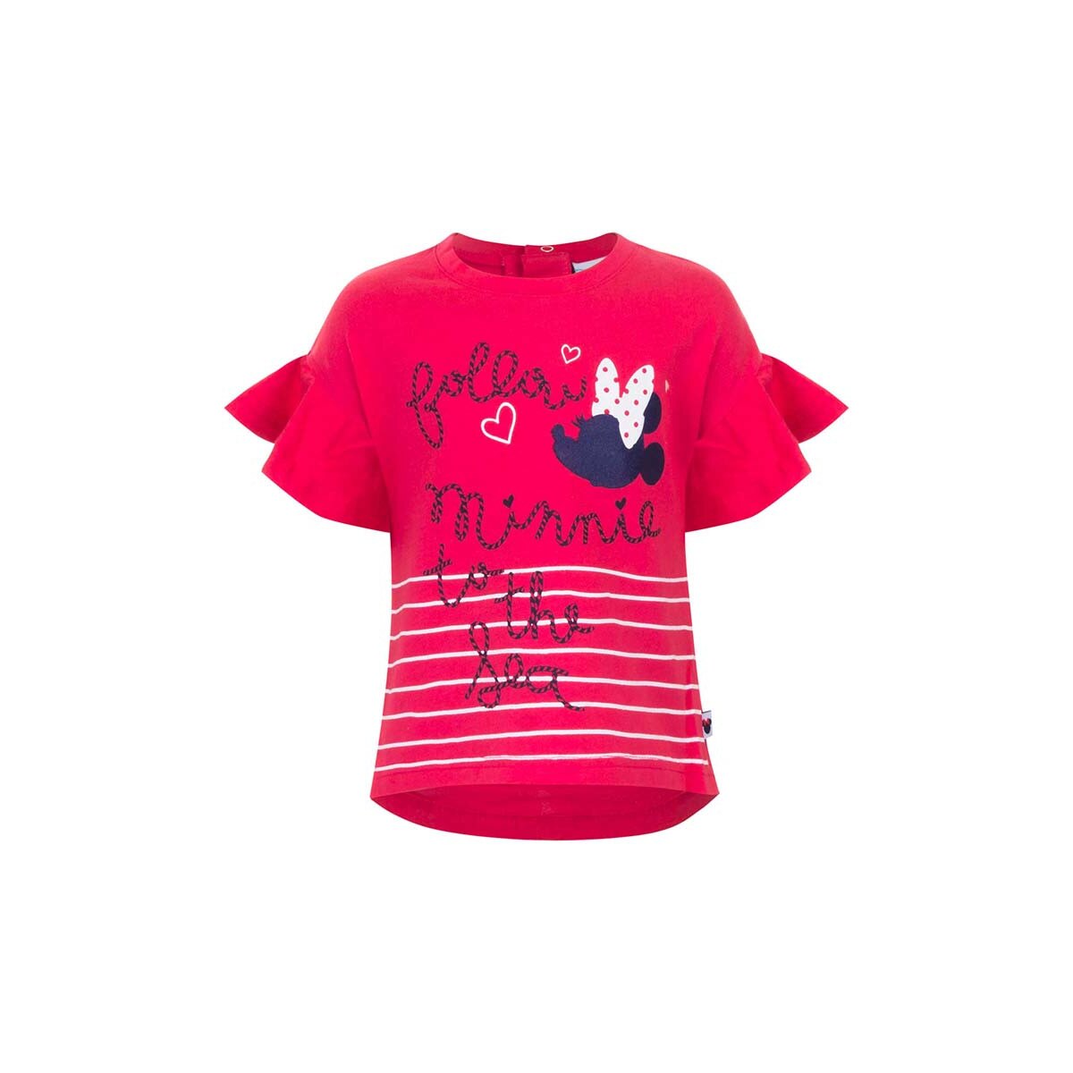 Tricou fetite, Minnie, cu volanase, Follow to the sea, rosu