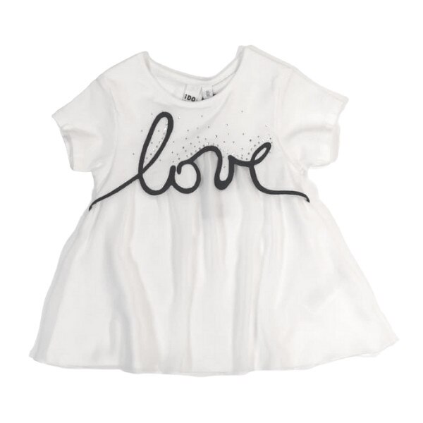 Tricou fete iDO, alb cu scris