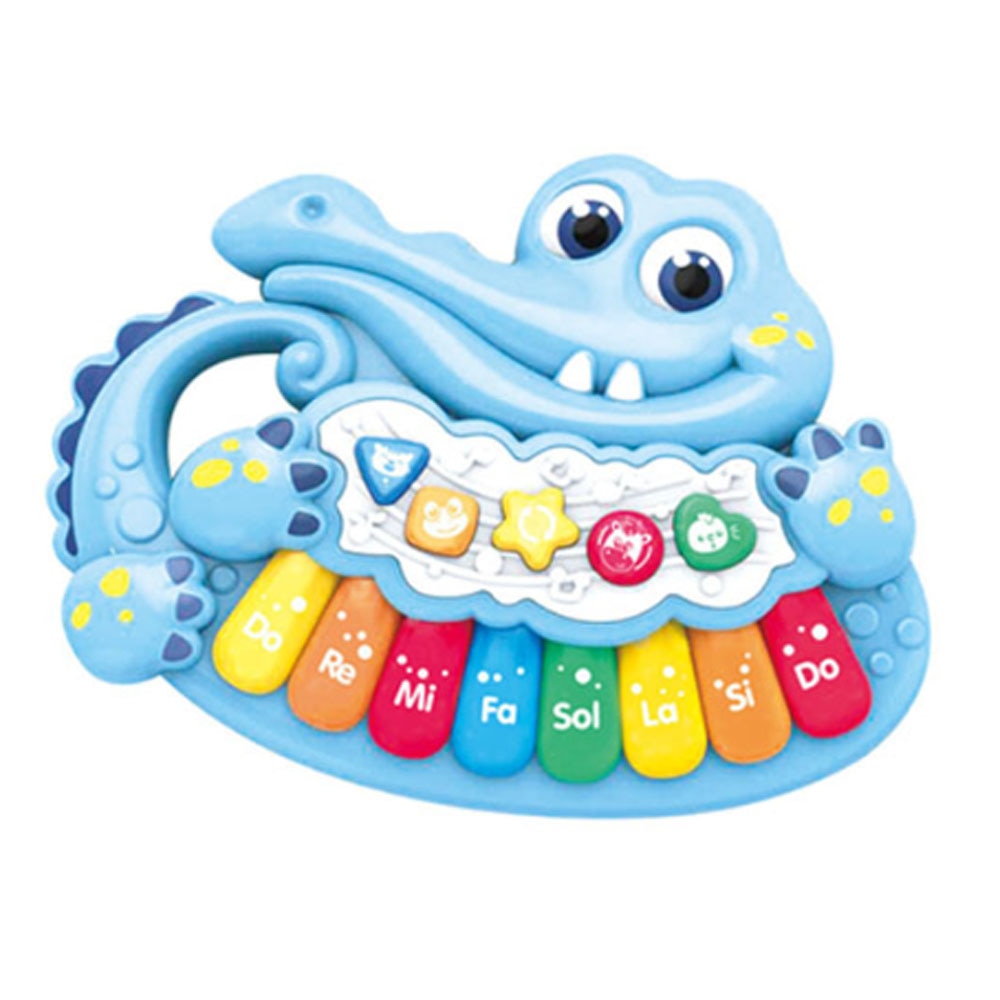 Mini pianina de jucarie interactiva crocodil, WW7001 RCO®