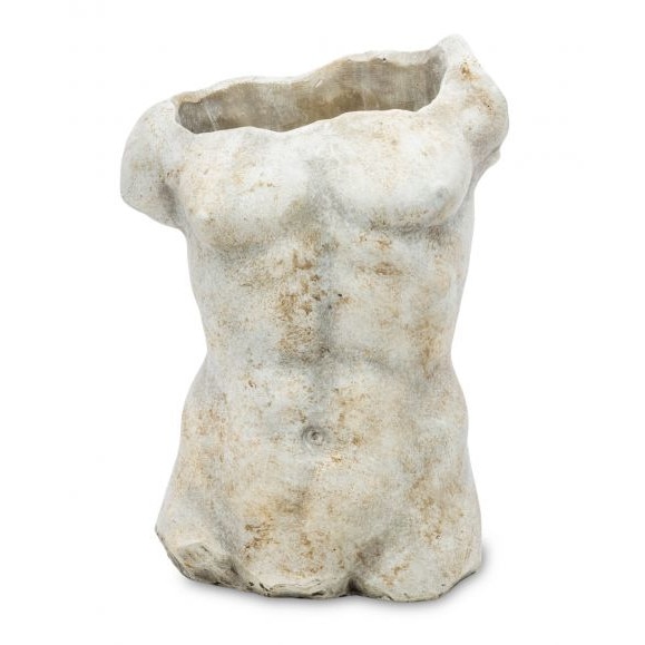 Decoratiune, bust barbat, gri, 29x20.5x13 cm