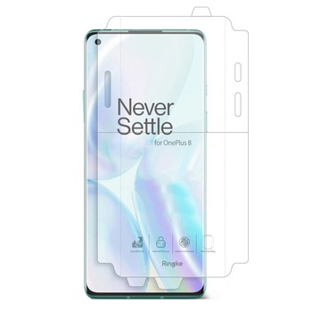 Set 2xFolii Policarbonat Ringke Dual Easy pentru OnePlus 8, Transparenta Set 2xFolii Policarbonat Ringke Dual Easy pentru OnePlus 8, Transparenta