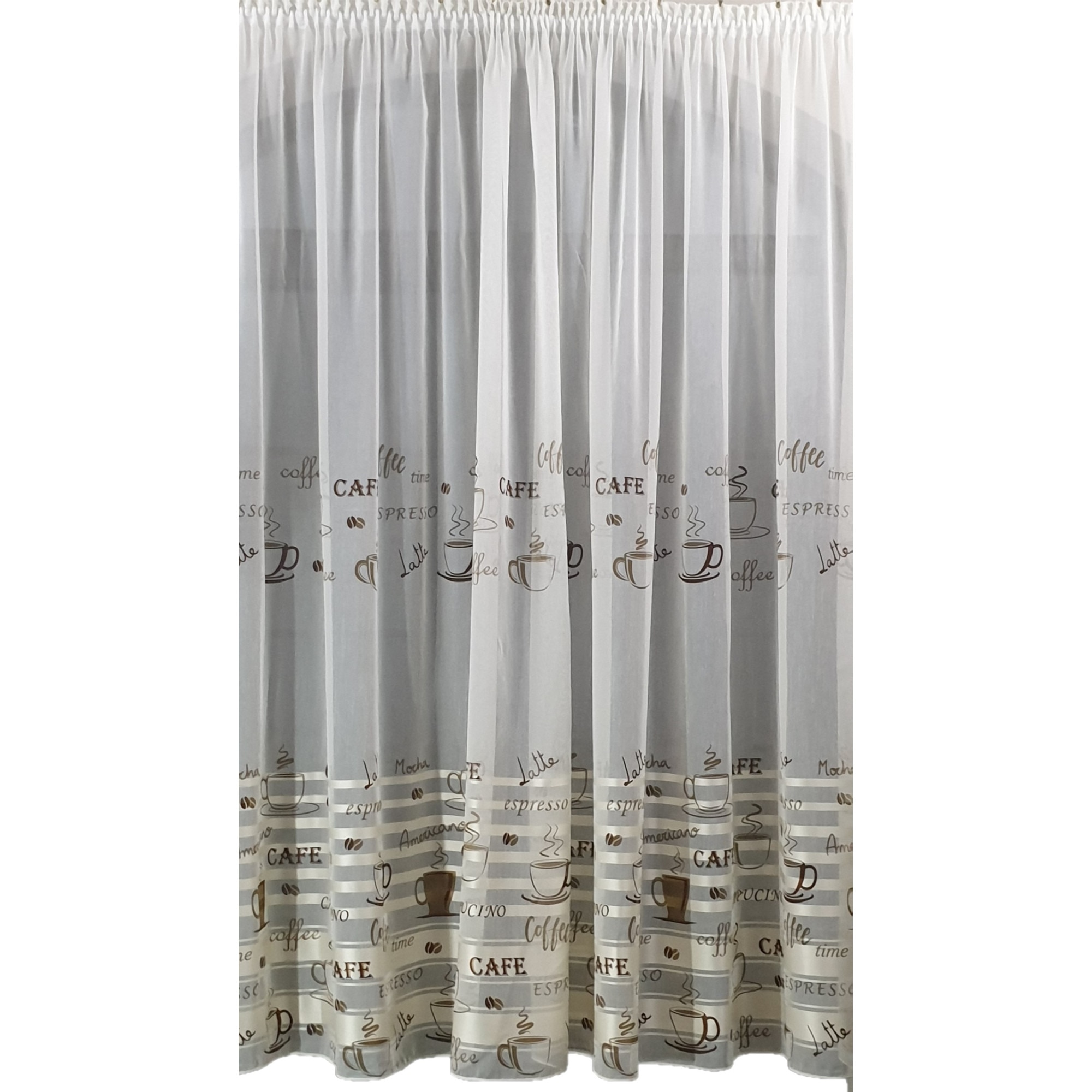 Perdea bucatarie crem 150x210cm model BC1 MASTEL confectionata cu rejansa