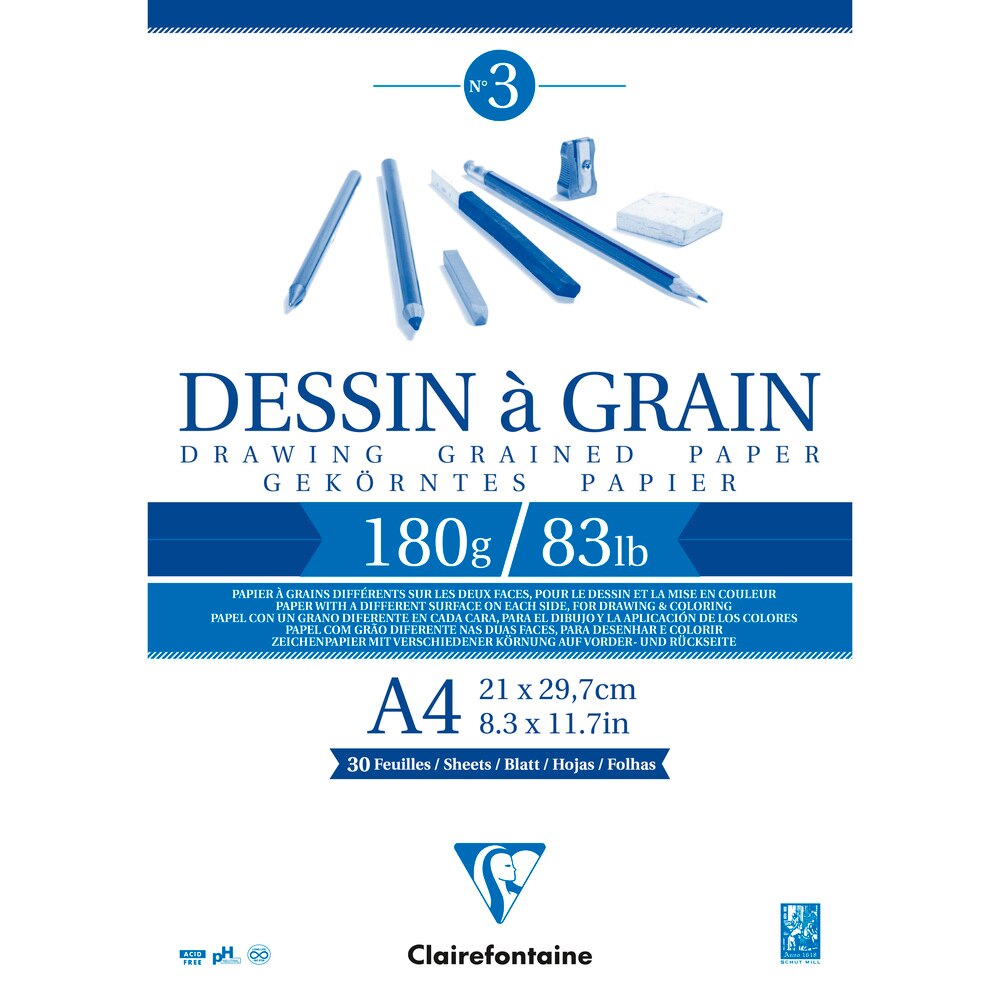 Bloc de desen Clairefontaine, A4, 30 de file, 180 g